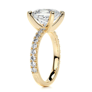 3.5ctw Princess Cut Pave Moissanite Diamond Engagement Ring
