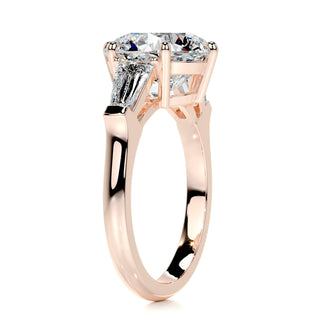 3.0ct Round Cut Three Stone Moissanite Diamond Engagement Ring