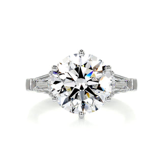 3.0ct Round Cut Three Stone Moissanite Diamond Engagement Ring