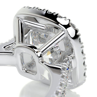 2.0ct Cushion Cut Halo Moissanite Diamond Engagement Ring