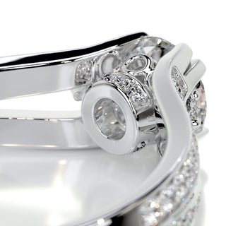 1.0ct Round Cut Split Shank Moissanite Diamond Engagement Ring