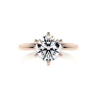 2.0ct Round Cut Solitaire Moissanite Diamond Engagement Ring