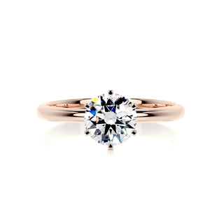 1.0ct Round Cut Solitaire Moissanite Diamond Engagement Ring