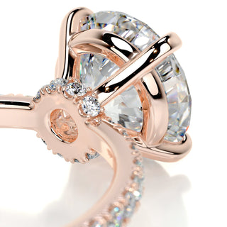 3.12ct Round Cut Hidden Halo Moissanite Diamond Engagement Ring