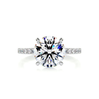 3.12ct Round Cut Hidden Halo Moissanite Diamond Engagement Ring