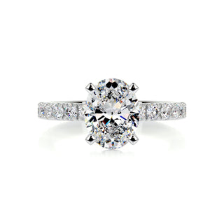 2.15ct Oval Cut Pave Moissanite Diamond Engagement Ring