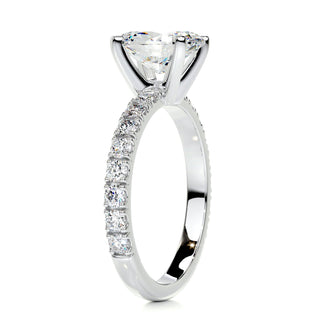 2.15ct Oval Cut Pave Moissanite Diamond Engagement Ring