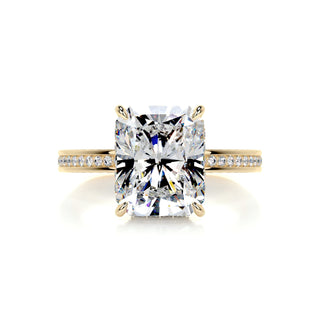 3.08ct Radiant Cut Hidden Halo Channel Moissanite Diamond Engagement Ring