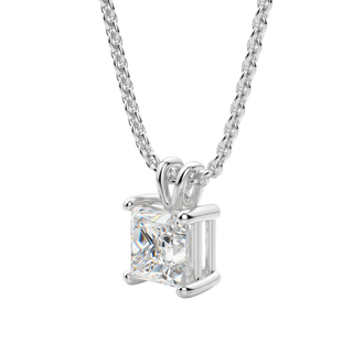 0.25-1.0ct Princess Cut Solitire Moissanite Diamond Necklace