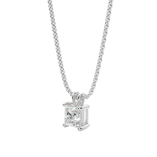 0.25-1.0ct Princess Cut Solitire Moissanite Diamond Necklace