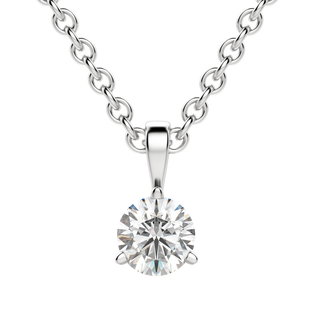 0.25-1.5ct Round Cut Solitaire Moissanite Diamond Necklace