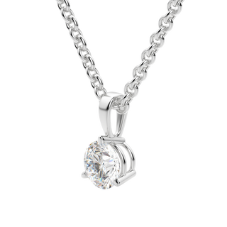 0.25-1.5ct Round Cut Solitaire Moissanite Diamond Necklace