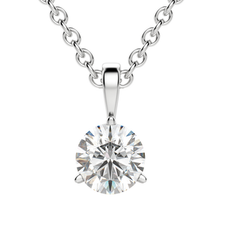 0.25-1.5ct Round Cut Solitaire Moissanite Diamond Necklace