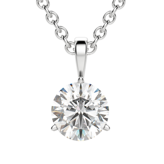 0.25-1.5ct Round Cut Solitaire Moissanite Diamond Necklace