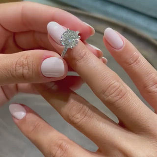 3.12ct Round Cut Hidden Halo Moissanite Diamond Engagement Ring