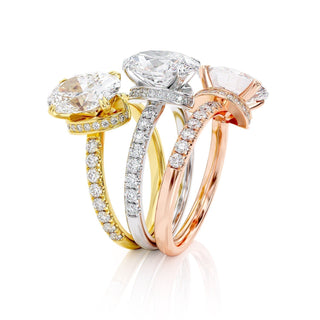 2.0CT Oval Unique Halo Diamond Moissanite Engagement Ring