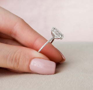 3.50CT Oval Cut  Hidden Halo Moissanite Diamond Engagement Ring