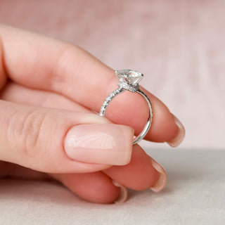 2.0CT Round Hidden Halo Moissanite Diamond Engagement Ring