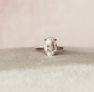 3.50CT Oval Cut  Hidden Halo Moissanite Diamond Engagement Ring