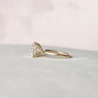 5.0CT Round Cut  Hidden Halo Moissanite Solitaire Diamond Engagement Ring