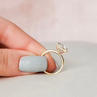 5.0CT Round Cut  Hidden Halo Moissanite Solitaire Diamond Engagement Ring