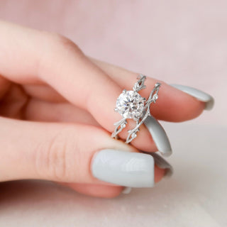 2.14tcw Round Cut Twig Nature Inspired Moissanite Engagement Ring