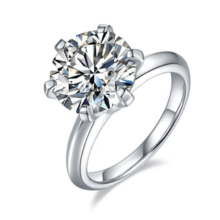 5.0ct Round Cut Solitaire Moissanite Diamond Engagement Ring