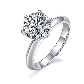 3.0ct Round Cut Solitaire Moissanite Diamond Engagement Ring