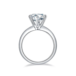3.0ct Round Cut Solitaire Moissanite Diamond Engagement Ring