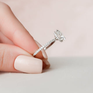2.50CT Round Hidden Halo Moissanite Diamond Engagement Ring