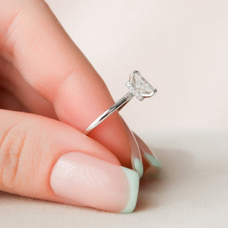 1.50CT Radiant Hidden Halo Moissanite Diamond Engagement Ring