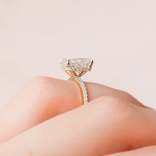 3.50CT Radiant Cut Hidden Halo Moissanite Diamond Engagement Ring