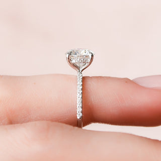 2.0CT Round Brilliant Cut Hidden Halo Moissanite Diamond Engagement Ring