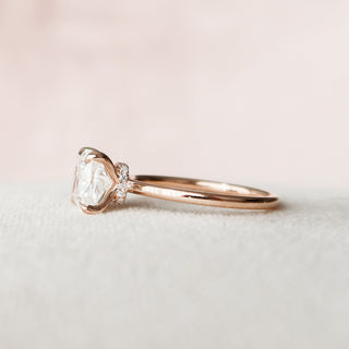 2.0CT Cushion Hidden Halo Moissanite Diamond Engagement Ring