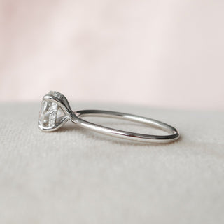 2.0CT Round Hidden Halo Moissanite Solitaire Diamond Engagement Ring