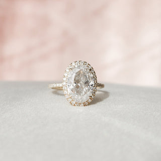 4.50CT Oval Cut Hidden Halo Moissanite Diamond Engagement Ring