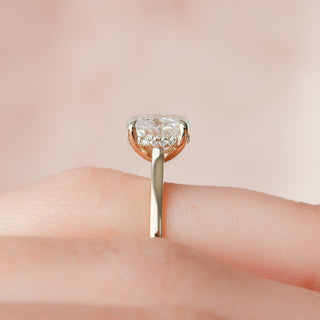 1.5CT Oval Hidden Halo Moissanite Diamond Engagement Ring