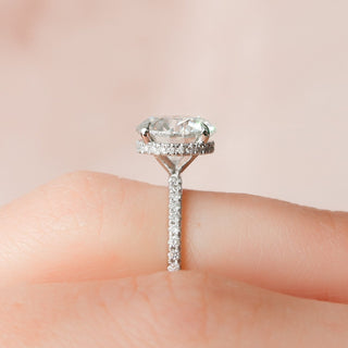 2.50CT Round Hidden Halo Moissanite Diamond Engagement Ring