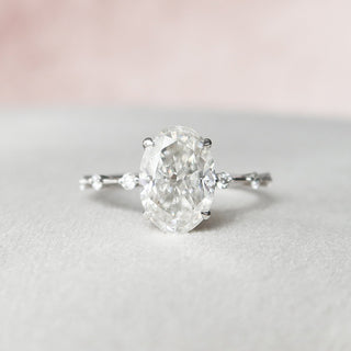 3.0CT Oval Vintage Moissanite Solitaire Diamond Engagement Ring