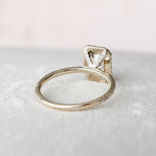2.0CT Radiant Cut Halo Moissanite Diamond Engagement Ring