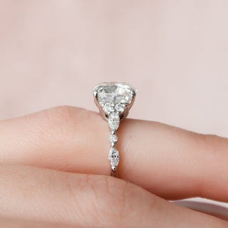 3.50CT Cushion Moissanite Cluster Diamond Engagement Ring