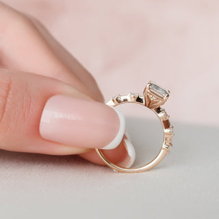 2.0CT Emerald Cut Solitaire Moissanite Diamond Engagement Ring