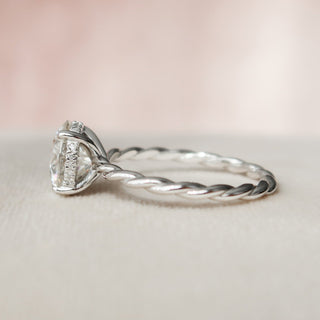 2.50CT Round Hidden Halo Twisted Moissanite Diamond Engagement Ring