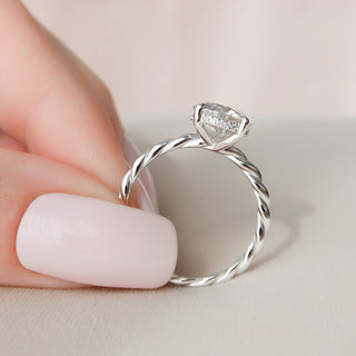 2.50CT Round Hidden Halo Twisted Moissanite Diamond Engagement Ring