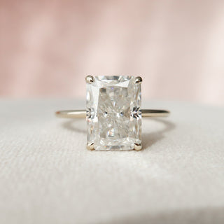  4.50CT Radiant Hidden Halo Moissanite Diamond Engagement Ring