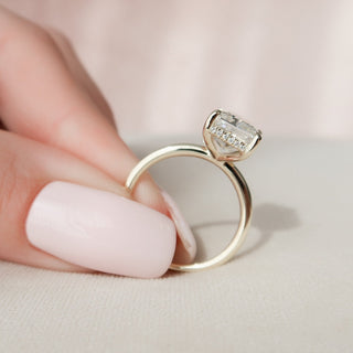  4.50CT Radiant Hidden Halo Moissanite Diamond Engagement Ring