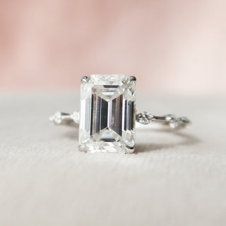 3.0CT Emerald Cut Moissanite Solitaire Diamond Engagement Ring