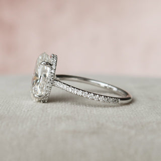 3.50CT Oval Hidden Halo Moissanite Diamond Engagement Ring