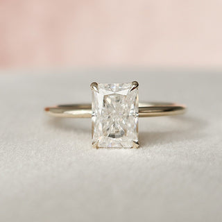 1.50CT Radiant Cut Moissanite Hidden Halo Diamond Engagement Ring