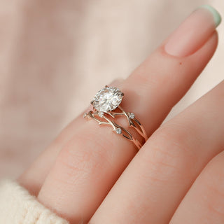 2.14tcw Round Cut Twig Nature Inspired Moissanite Engagement Ring